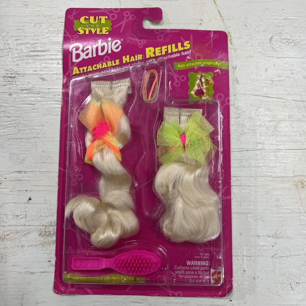 Mattel 1994 Barbie Cut And Style #13069-0910 Attachable Hair Refills Blonde